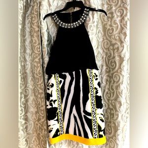 💛 Scoop neck Wild Print Dress